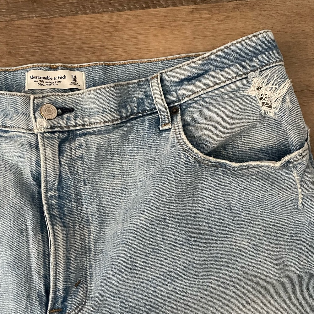 Abercrombie & Fitch Distressed Light Blue Jeans